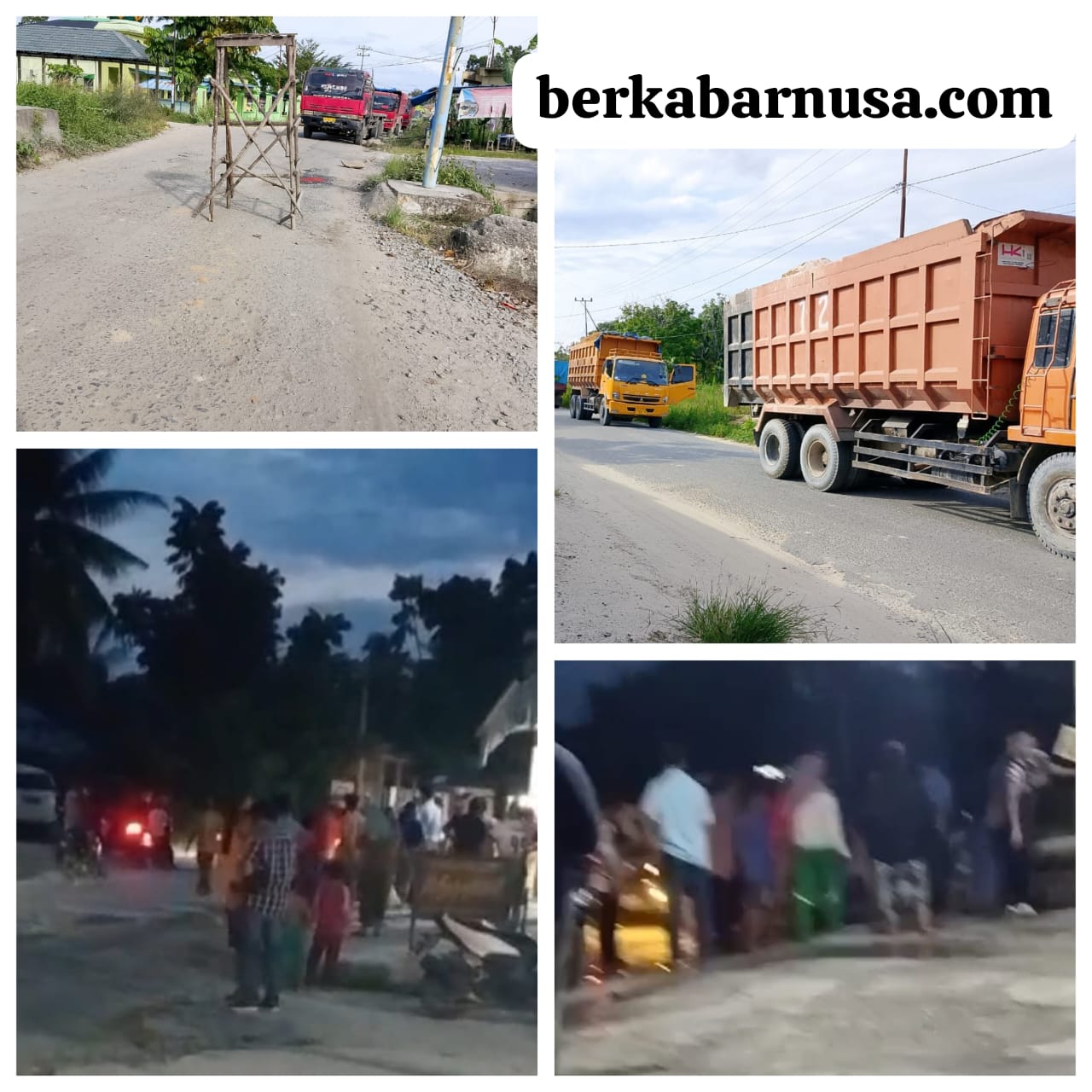 Aksi Massa Jalan Rusak Sungai Pinang -PTP 5 Berlanjut Hingga Jumat Malam, Vendor Pemilik Galian C Diduga Ilegal Agus Warman dan Kadus Rois Disebut Dalangnya