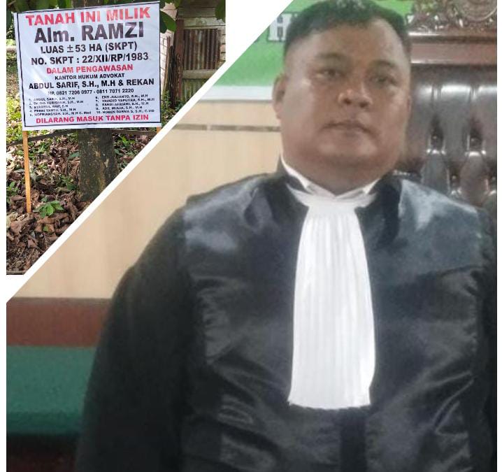 Pemasangan Plang Ditanah Status Sengketa, Keluarga Alm Ramzi  Terancam Digugat dan Dilaporkan, Tony Chaniago SH : Tidak Menghormati  Proses Hukum