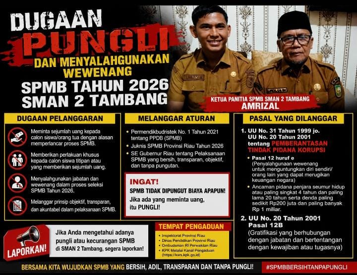 Panitia SPMB SMAN 2 Tambang Lukai Hati Masyarakat Tempatan Dugaan Pungli Mulai Terkuak, Nama Am dan An Disebut-sebut